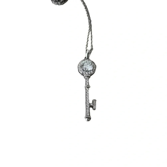 Key To My Heart Moissanite Pendant 18” Chain - Picture 4 of 5